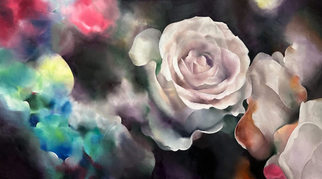 Rosenmond, 100 cm x 160 cm, oil on canvas, 2024