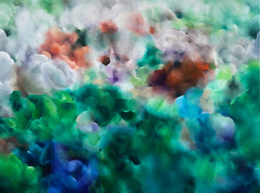 Singender Wald, 150 cm x 180 cm, oil on canvas, 2024