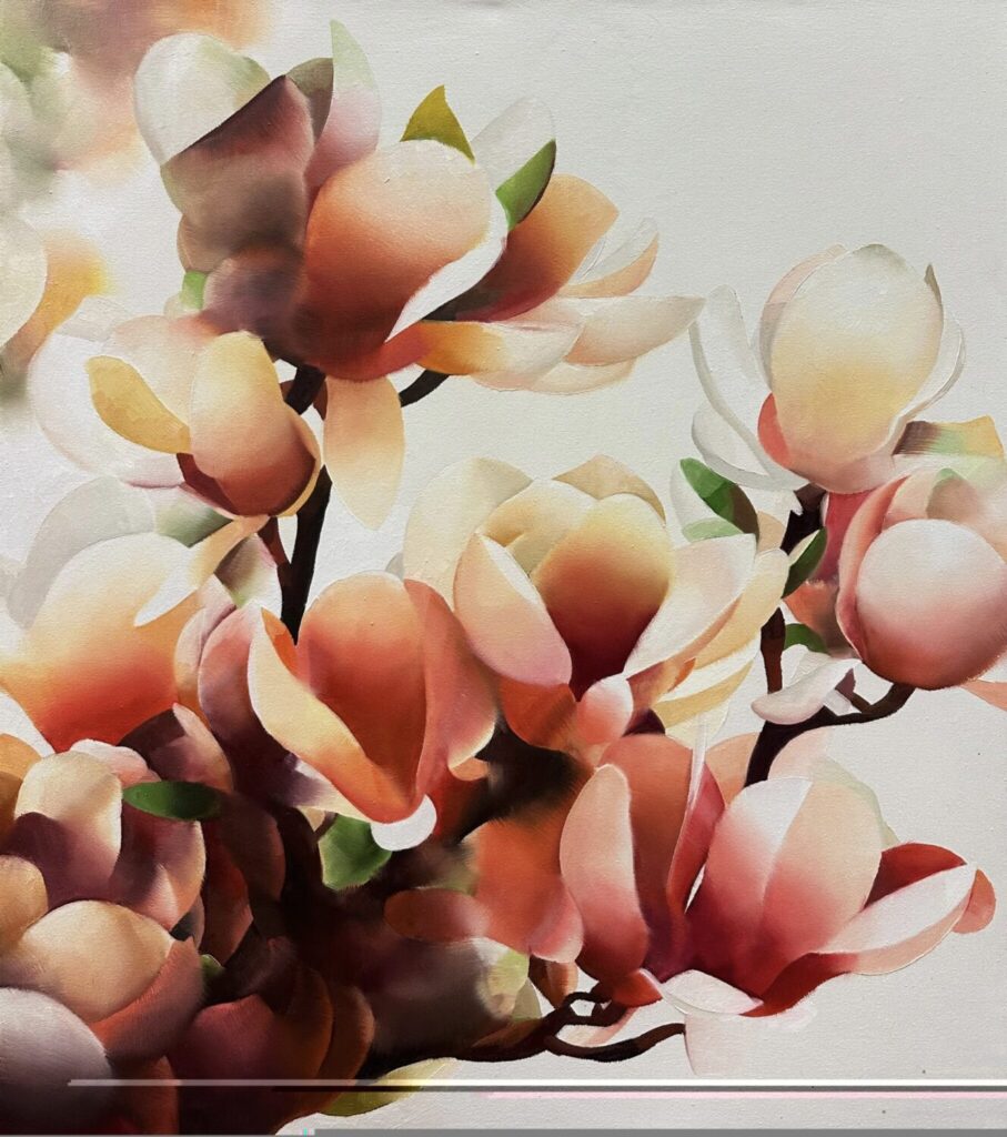 Magnolias,80 cm x 70 cm, oil on canvas, 2025